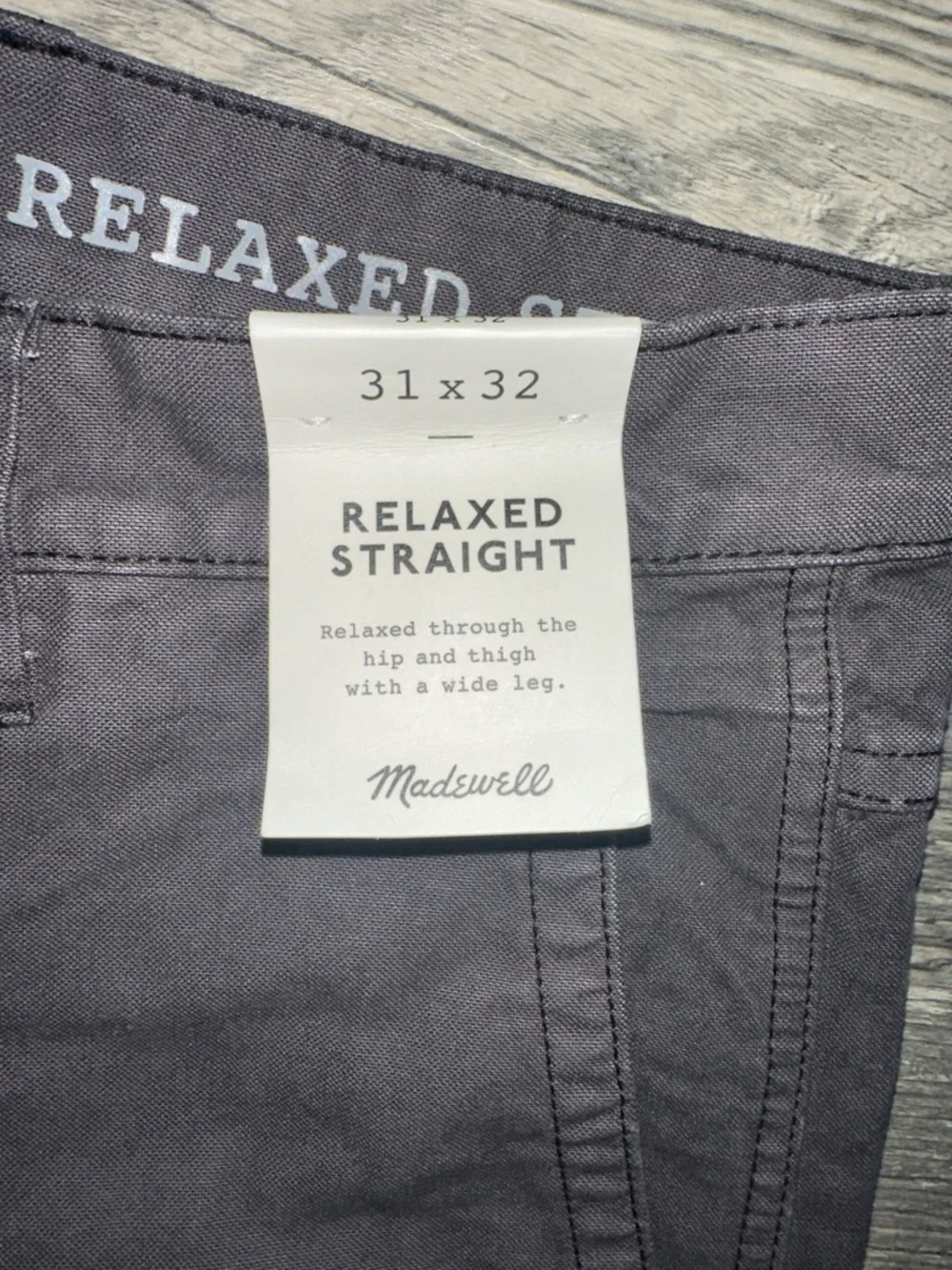 Madewell NWT relaxed straight workwear pant mens in‎ black coal  31x32